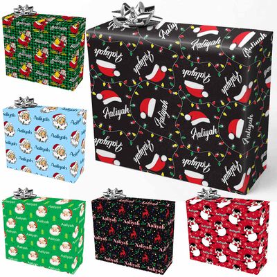 AOFUN Personalized Gift Wrapping Papper Custom Name Gift Kids Christmas Gift Wrap With Name/Date Christmas Paper Wrap 1St Birthday Wrapping Paper