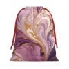 GDSHJKLW Purple And Gold Marble Christmas Drawstring Gift Bags Christmas Wrapping Bags Xmas Treats Bags Goody Sweet Treat Candy Bags Christmas Party Favor Pouch (Large Medium Small) view 1