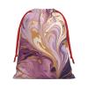 GDSHJKLW Purple And Gold Marble Christmas Drawstring Gift Bags Christmas Wrapping Bags Xmas Treats Bags Goody Sweet Treat Candy Bags Christmas Party Favor Pouch (Large Medium Small) view 2