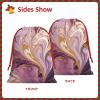 GDSHJKLW Purple And Gold Marble Christmas Drawstring Gift Bags Christmas Wrapping Bags Xmas Treats Bags Goody Sweet Treat Candy Bags Christmas Party Favor Pouch (Large Medium Small) view 3