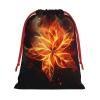 GDSHJKLW Abstract Fire Flowers Christmas Drawstring Gift Bags Christmas Wrapping Bags Xmas Treats Bags Goody Sweet Treat Candy Bags Christmas Party Favor Pouch (Large Medium Small) view 1