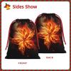 GDSHJKLW Abstract Fire Flowers Christmas Drawstring Gift Bags Christmas Wrapping Bags Xmas Treats Bags Goody Sweet Treat Candy Bags Christmas Party Favor Pouch (Large Medium Small) view 3
