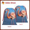 GDSHJKLW Flamingo In Water Ripple Christmas Drawstring Gift Bags Christmas Wrapping Bags Xmas Treats Bags Goody Sweet Treat Candy Bags Christmas Party Favor Pouch (Large Medium Small) view 3