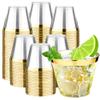 RACETOP 9 oz 200 Pack Plastic Cups with Gold Rim, Disposable Gold Rim Clear Plastic Cups for Parties, Gatherings, Weddings, and Festival Events view 1