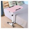 JDXQBLD Mobile Overbed Computer Table Mobile Lap Table, Days Overbed Table, Height-Adjustable from 60Cm - 90Cm,360 Swivel and 180 Tilt, Lockable Casters Table with Wheels Over,Black-55x32cm view 1