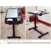 JDXQBLD Mobile Overbed Computer Table Mobile Lap Table, Days Overbed Table, Height-Adjustable from 60Cm - 90Cm,360 Swivel and 180 Tilt, Lockable Casters Table with Wheels Over,Black-55x32cm view 4