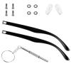 1 Pair Glasses Replacement Temple Black Eyeglasses Arms Leg Glasses Repair Kit Eyeglasses Replacement Accessories DIY Temples with Screw Washer Screwdriver Nose Pad Double Hinge for Sunglass view 1