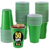 1InTheHome Green Plastic Cups 16 oz Disposable Party Cups for Beer, Wine, Cocktails, Soda, and Events (50 Pack) view 1
