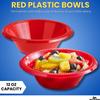 1InTheHome Red Plastic Bowls 12 Oz, Disposable Party Bowls - Red Soup Bowls (125 Pack) view 3