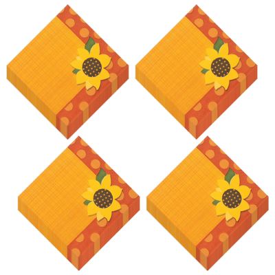 Thanksgiving Party Supplies Fall Sunflower Disposable Lunch Napkins (48 Total Napkins) - Napkins for Thanksgiving Dinner