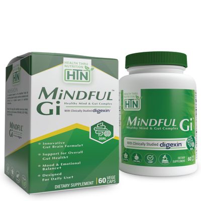 Health Thru Nutrition Mindful GI - Healthy Mind & Gut Complex | with Digexin, Magnesium, L-Glutamine, and Probiotic for Gut-Brain Axis Support | Regularity, Bloating, Calmness Supplement