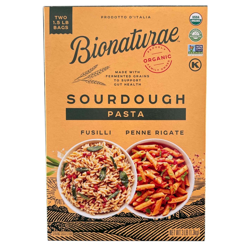 Bionaturae Organic Sourdough Penne Rigate & Fusilli Pasta Noodles - Italian Spiral Pasta, Dried Pasta Penne, Curly Corkscrew Pasta, Made with Durum Wheat, Non GMO, USDA Organic - 1.5 lb (Pack of 2)