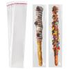 100 Pcs Self Sealing Cellophane Bags: 2x10 Inches Clear Pretzel Rod Resealable Pretzels Individual Bags for Packaging ICY Candy Treat Popsicle Cookies view 1