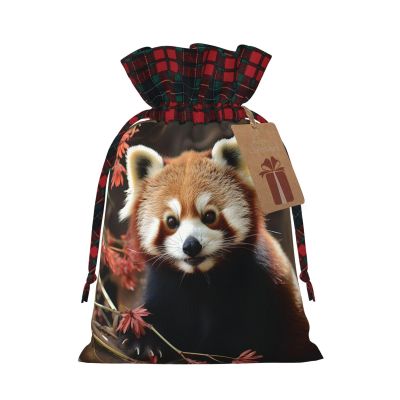 FJRFGbkJKN Christmas Gift Bag Christmas Burlap Gift Bag Red Pandas Drawstring Gift Bag Christmas Linen Bag Gift Drawstring Bag Party Favors Bags Wrapping Bags for Party Supplies