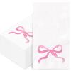 FYSUIMU 100Pcs Pink Bow Paper Guest Napkins Watercolor Bowknot Bathroom Napkin Disposable Hand Towel Napkin for Home Party Supplies view 1