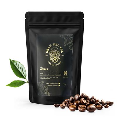 Gran Del Val Panama Geisha Coffee 2.65oz (75g) Whole Bean Great for Sampling, Washed Light Roast from Boquete Highlands Notes of Jasmine, Citrus, Floral & Sweet Caramel