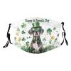 Rqwaaed Happy St. Patrick's Day Great Dane Dog Puppy Dog Face Mask Washable Reusable Adults Breathable With 2 Filters view 1