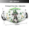 Rqwaaed Happy St. Patrick's Day Great Dane Dog Puppy Dog Face Mask Washable Reusable Adults Breathable With 2 Filters view 4