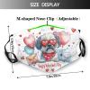 Rqwaaed Happy Valentines Day Lhasa Apso Dog Puppy Dog Face Mask Washable Reusable Adults Breathable With 2 Filters view 4