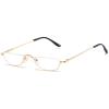 KOOSUFA Metal Half Moon Reading Glasses +2.5 Spring Hinge Half Frame Readers Eyeglasses for Men Women Gold view 1