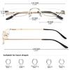 KOOSUFA Metal Half Moon Reading Glasses +2.5 Spring Hinge Half Frame Readers Eyeglasses for Men Women Gold view 2