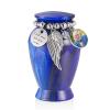 Dletay Personalized Small Urns for Human Ashes Keepsake 2.85 Inch Mini Cremation Urns for Mom Dad Aluminum Small Photo Sharing Urns-Navy Blue view 1