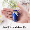 Dletay Personalized Small Urns for Human Ashes Keepsake 2.85 Inch Mini Cremation Urns for Mom Dad Aluminum Small Photo Sharing Urns-Navy Blue view 3