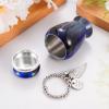 Dletay Personalized Small Urns for Human Ashes Keepsake 2.85 Inch Mini Cremation Urns for Mom Dad Aluminum Small Photo Sharing Urns-Navy Blue view 4