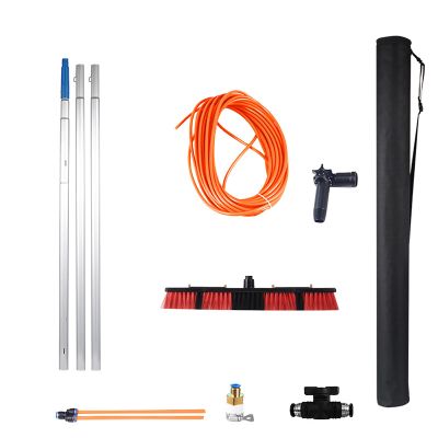 WAMVZYX Telescopic Cleaning Brush, Telescopic Hydrocleaner, Up to 3-12M, Water Powered, Cleaning Solar Panels 55cm Brush Head, Window Cleaning Kit, Washing Trucks, Bus, Cars (3 m)