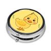 Cartoon Duck Portable Pill Box, can be Put into Wallet, Pocket, Lightweight Square 3 Compartment Pill Box, Convenient, Mini Round Pill Box view 2