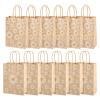 Cheriswelry 12Pcs Paper Bags Daisy Flower Paper Gift Bags Brown Shopping Bags with Handles 20.1x14.8x0.2cm for Wedding Party Favors Packaging view 1