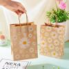 Cheriswelry 12Pcs Paper Bags Daisy Flower Paper Gift Bags Brown Shopping Bags with Handles 20.1x14.8x0.2cm for Wedding Party Favors Packaging view 4
