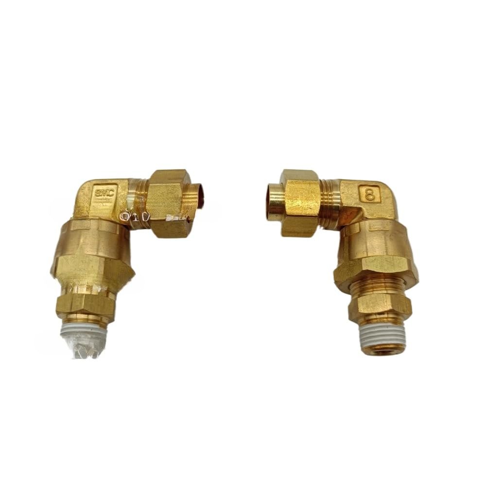 2pc, brass connector embedded trachea rotatable elbow KFV08/10/12B-01 02 03 04 S (KFV08B-02)