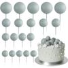 LKXHarleya 20pcs Cake Insert Topper, Foam Ball Cake Picks Mini Balloons Topper Decoration for Wedding Birthday Anniversary Party, Mixed 4 Sizes (Light Gray) view 1