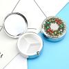 Christmas Wreath of Evergreen Branches Pill Box for Purse Pocket Small Round Pill Case Decorative Medicine Box Travel Medicine Tablet Case Vitamin Organizer Pill Container Holder Unique Gift view 3