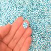 10mm Turquoise Blue Peppermint Polymer Clay Sprinkles, Larger Size Faux Mint Candy for Dessert Nail Art Slices - Non Edible (Turquoise Blue, Container) view 2
