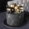 LKXHarleya 20pcs Cake Insert Topper, Foam Ball Cake Picks Mini Balloons Topper Decoration for Wedding Birthday Anniversary Party, Mixed 4 Sizes (Black) view 4