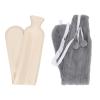 2000ML Hot Water Bottle, Strip Shaped Hot Water Bag for Winter, Portable Neck Shoulder Warm, Hand Feet Warmer with Soft Cover (Dark Grey) view 1