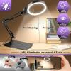 10X 30X Large Magnifying Glass with Light and Stand, 5-inch Lighted Magnifier, 72 LED 3 Color Modes Stepless Dimmable, Hands-Free Magnifying Glass Desk Lamp for Reading Craft Hobby Close Work Black view 4