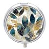 Pill Box Portable Golden Graphics Pill Case Cute Pill Organizer for Vitamins Supplements view 1