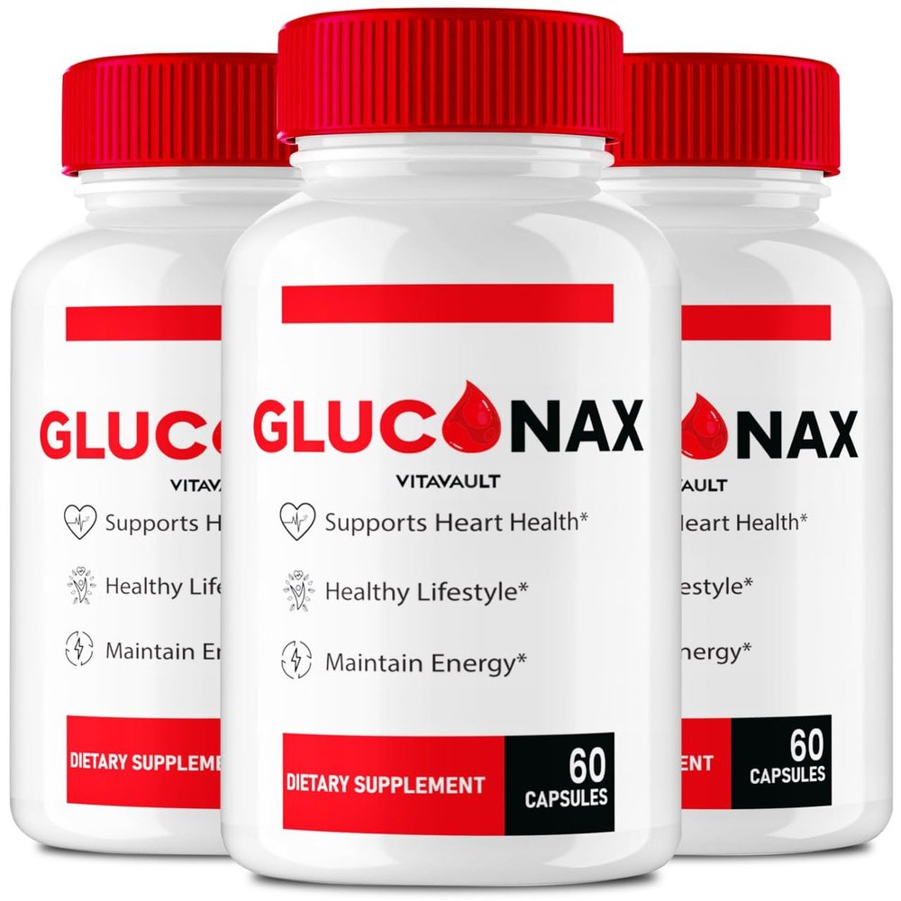 Vitavault Gluconax Capsules, Gluconax Support Supplement Pills - Maximum Strength, Gluconax Health & Wellness Capsules, Gluconax All Natural Formula Pills, Gluconax Capsules Reviews (3 Pack)