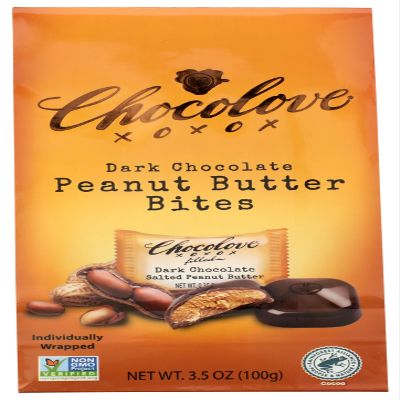 CHOCOLOVE Organic Dark Chocolate Peanut Butter Bites, 3.52 OZ
