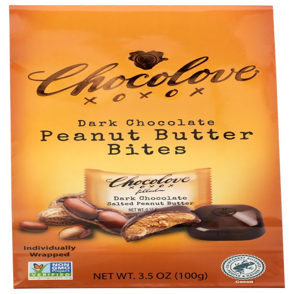 CHOCOLOVE Organic Dark Chocolate Peanut Butter Bites, 3.52 OZ