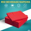 1InTheHome Red Cocktail Napkins - 2-Ply Paper Beverage Napkins, Unfolded 9 1/2 Inches 250-Pack view 2