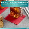 1InTheHome Red Cocktail Napkins - 2-Ply Paper Beverage Napkins, Unfolded 9 1/2 Inches 250-Pack view 4