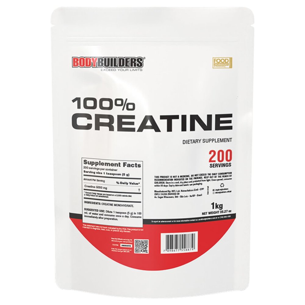 BODY BUILDERS 100% Creatine, Unflavored, 2.2lb, 200 Servings