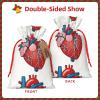 KMNHBGF (Human Anatomy Heart Chart) Christmas Fabric Gift Bags With Drawstring, Presents Decorations, For Xmas Party Festival Gift Wrapping, Reusable Party Favor Goodie Bag view 3