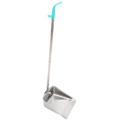 SECFOU Stainless Steel Dustpan Long Handle Garbage Pan for Cleaning Dust Brush for Trash Collector Pan Random Style