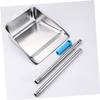 SECFOU Stainless Steel Dustpan Long Handle Garbage Pan for Cleaning Dust Brush for Trash Collector Pan Random Style view 3