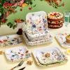 100 Pcs Wildflower Plates Party Supplies Spring Flower Paper Plates Wildflower Baby Shower Decorations 9'' and 7'' Square Dessert Disposable Tableware Set for Summer Picnic Wedding Birthday Tea Party view 2